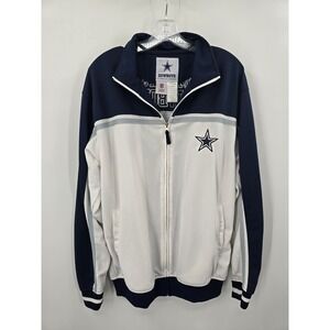 Dallas Cowboys Jacket Mens Large Blue& White  Football Star Logo NFL Full Zip